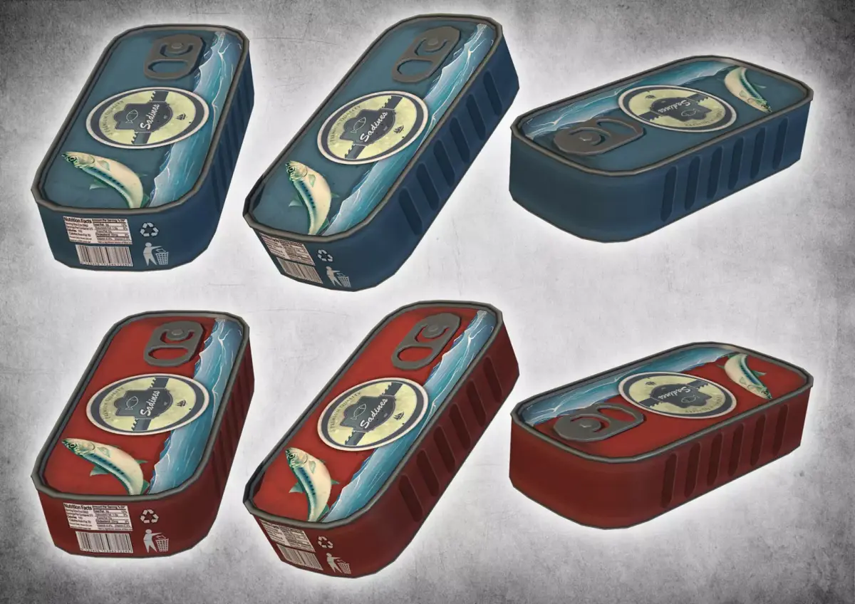 Canned Sadines Low-poly 3D model
