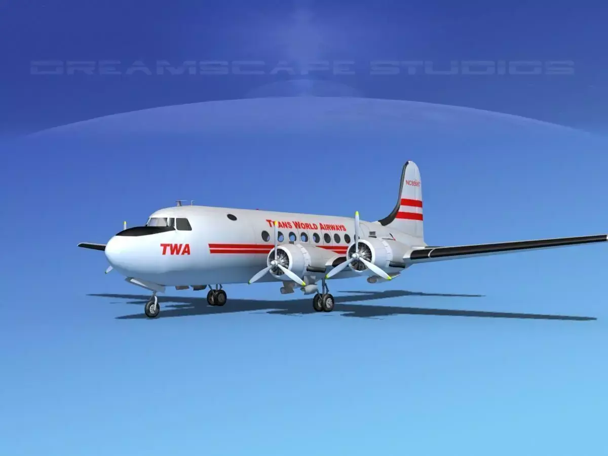 Douglas DC-4 Trans World Airlines 3D model