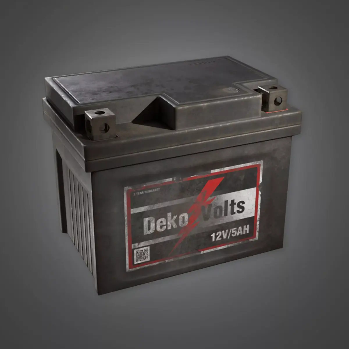 Deko Volts 12V 5AH Motorcycle Battery Old Lead Acid Car Battery Free 3D print model