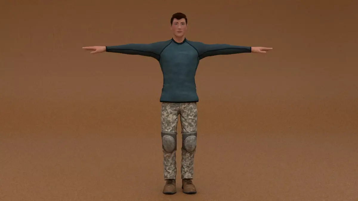 laos Game Male Fighter Low-poly 3D model
