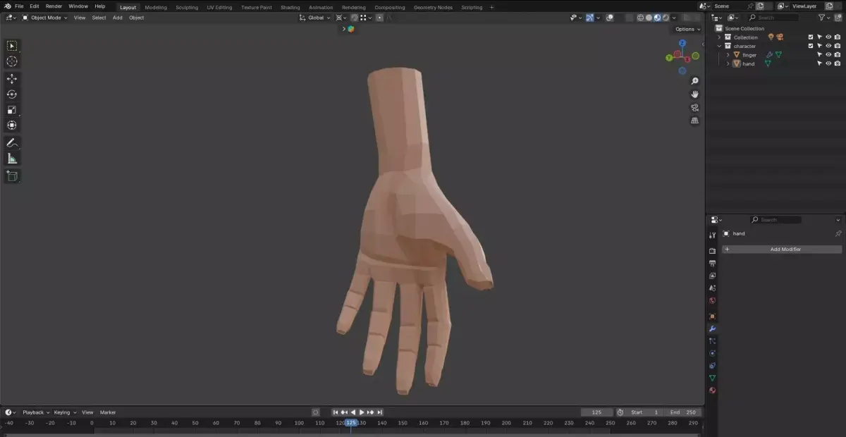 Hand-base model 3D model