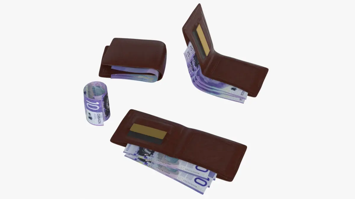 Canada 10 Dollar Wallet Money Purse 3D model