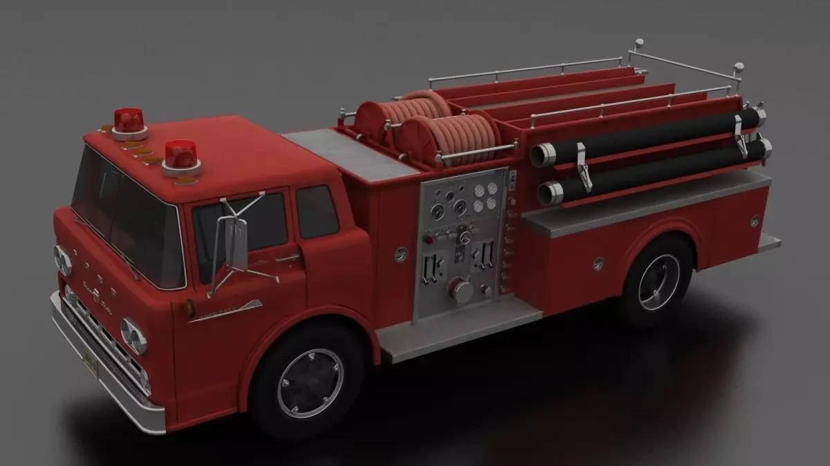 C-Series C-800 FireTruck 1958 Low-poly 3D model