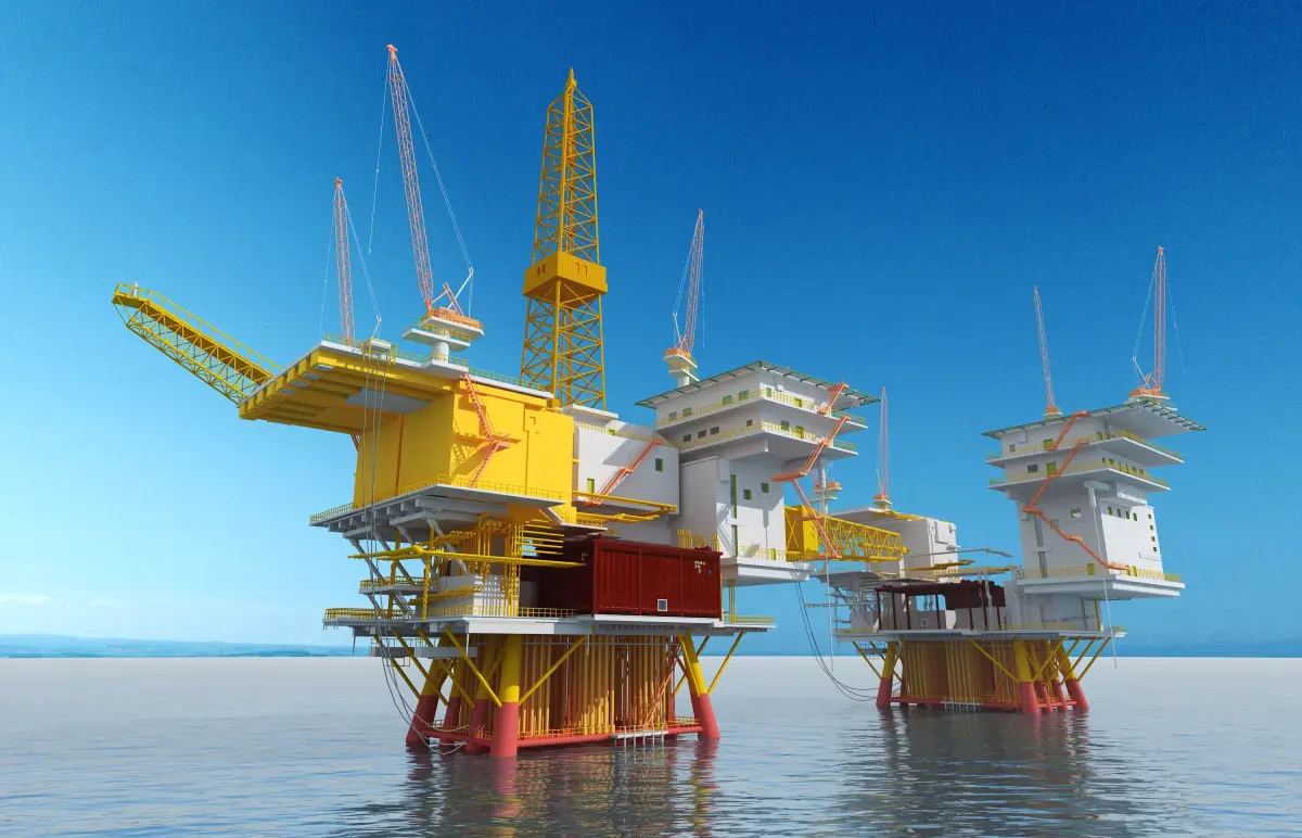 Offshore drilling platform-oil drilling 3D model