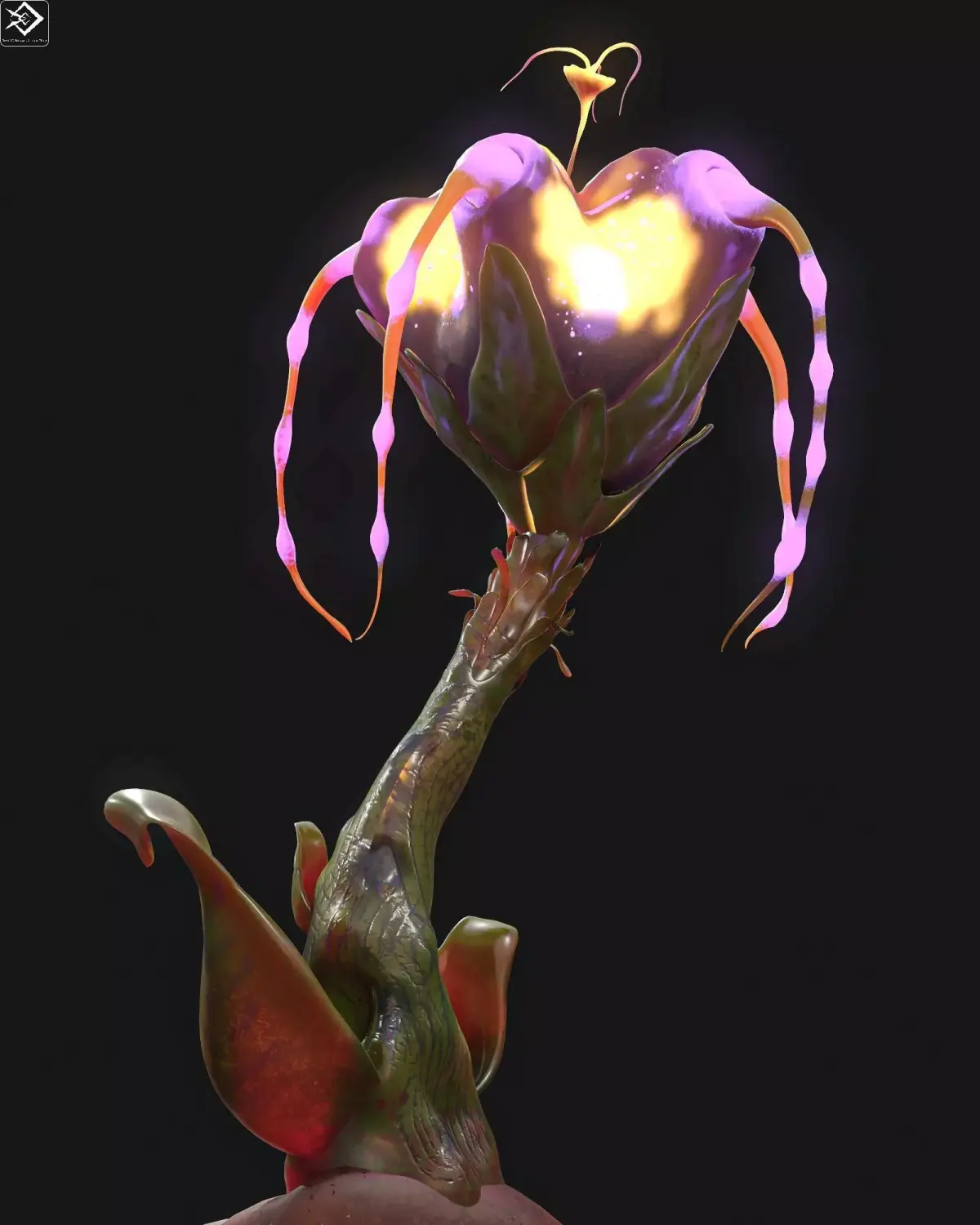 Magic Flower Low-poly 3D model