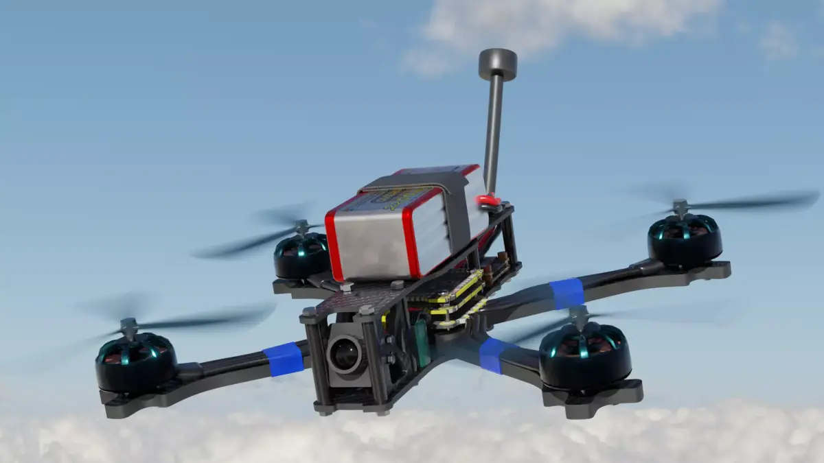 FPV Drone Source One V5 frame Low-poly 3D model