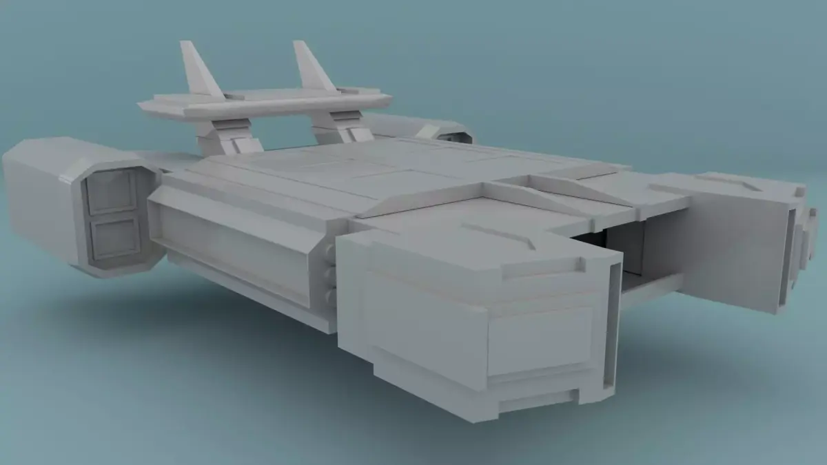 Cargo space ship Low-poly 3D model