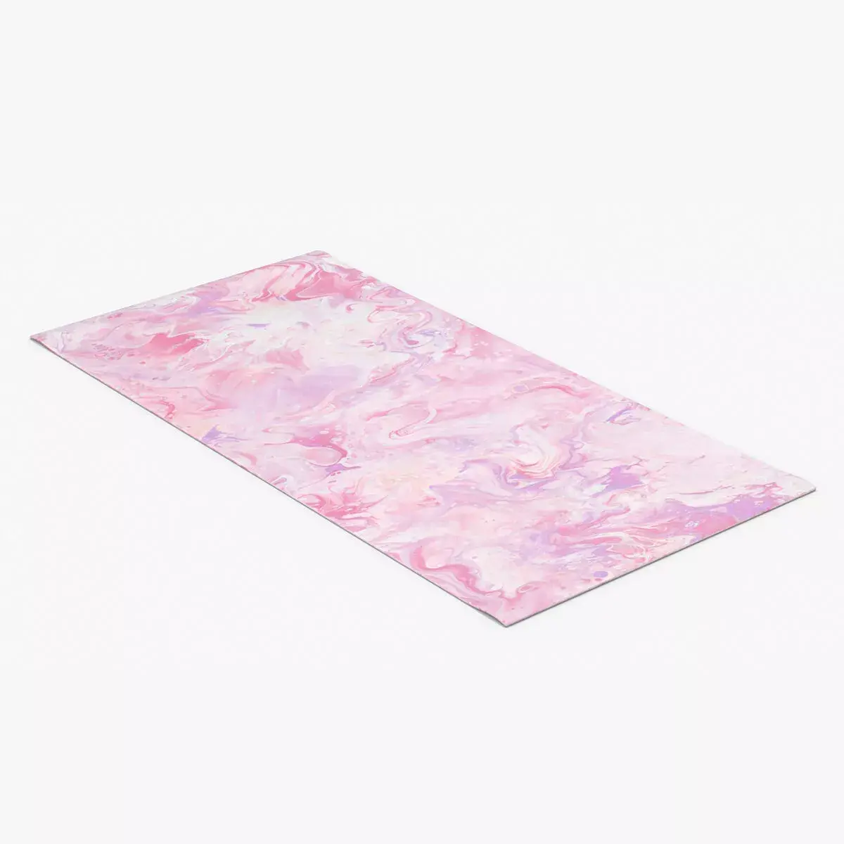 Fitness Mat with Pastel Swirl Design Pink 3D model