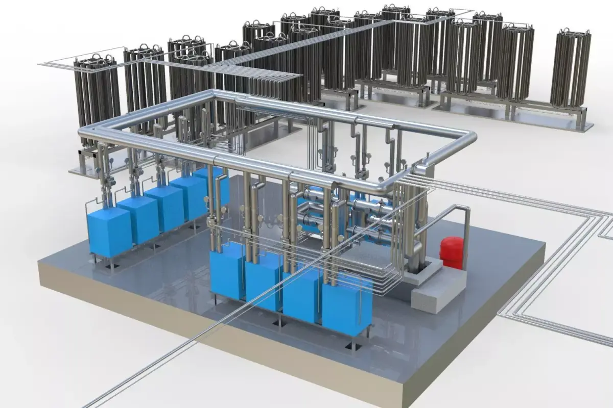 Industrial boiler room 3D model