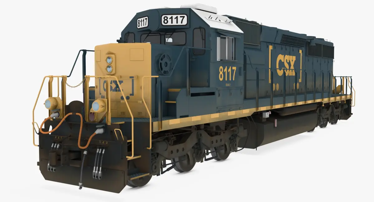 Locomotive SD40-2 CSX YN3b 3D model
