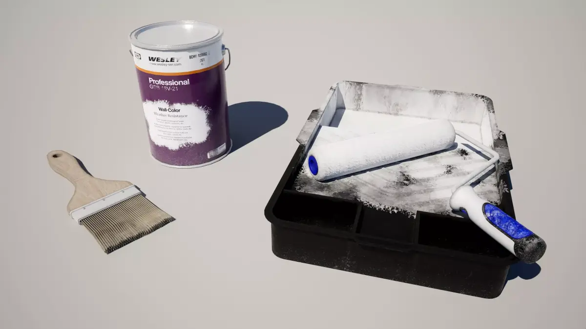 Paint Tools Pack Low-poly 3D model