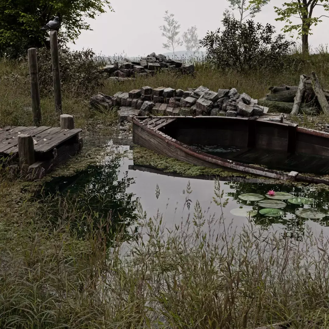 Rustic Abandoned Boat - Lowpoly 3D Model Free low-poly 3D model