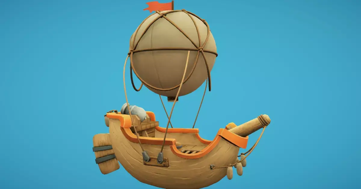 Balloon Boat Free low-poly 3D model