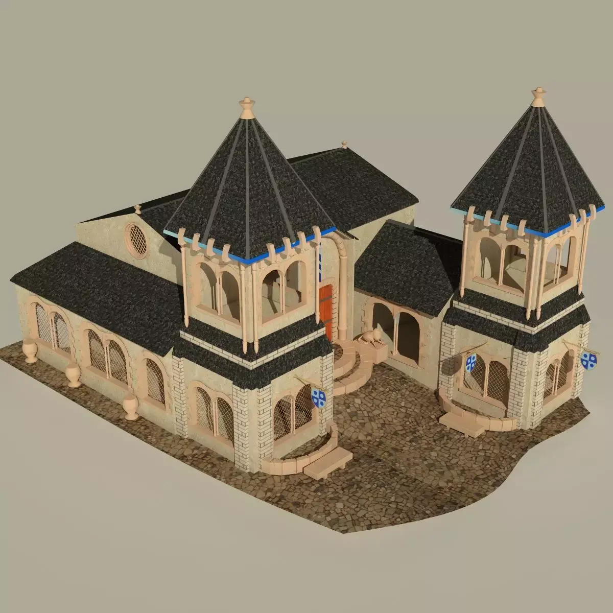 Cartoon Castle  Low-poly 3D model