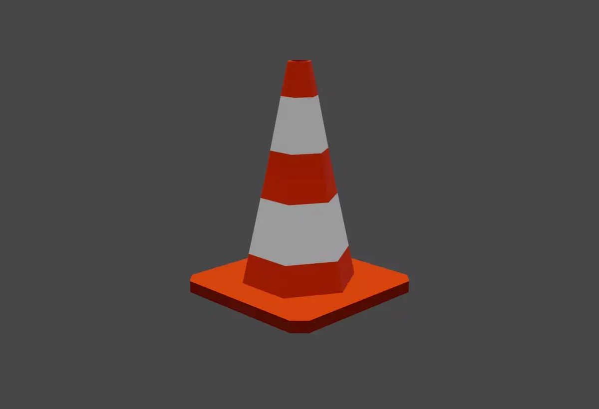 traffic cone Low-poly 3D model 43