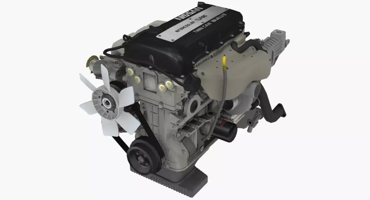 Nissan SR20DET Black Top engine Low-poly 3D model