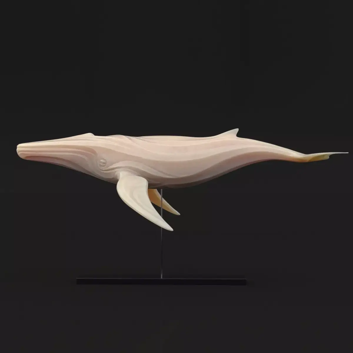 Statuette Whale on stand Low-poly 3D model