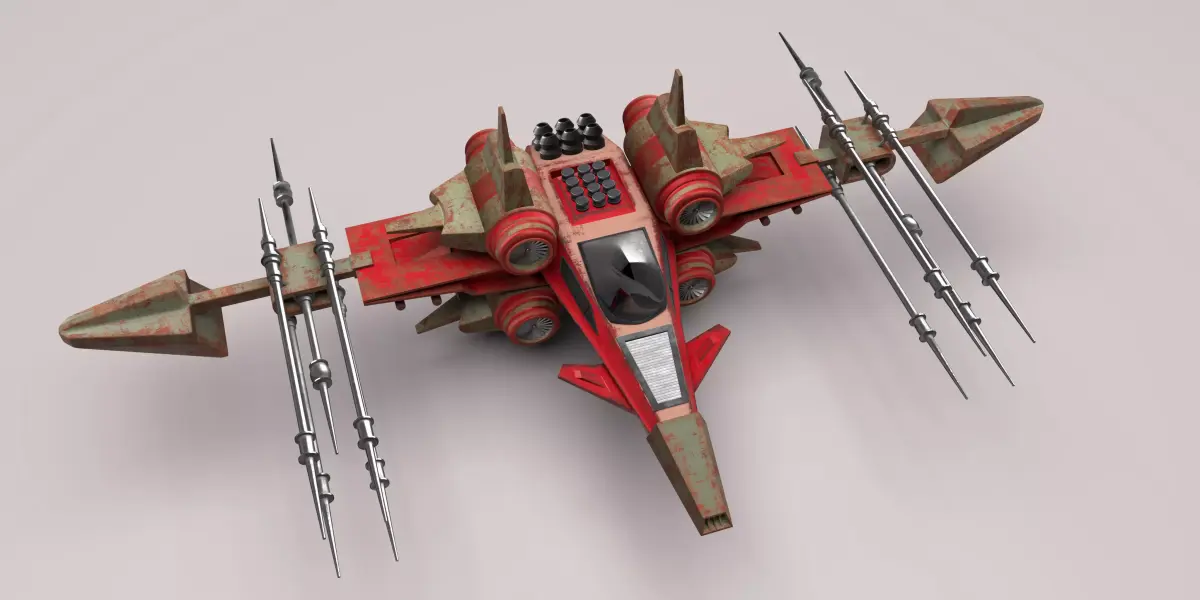Si Fi Fighter jet Low-poly 3D model