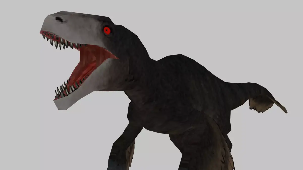 Utahraptor Low Poly Style PS1 PSX Low-poly 3D model
