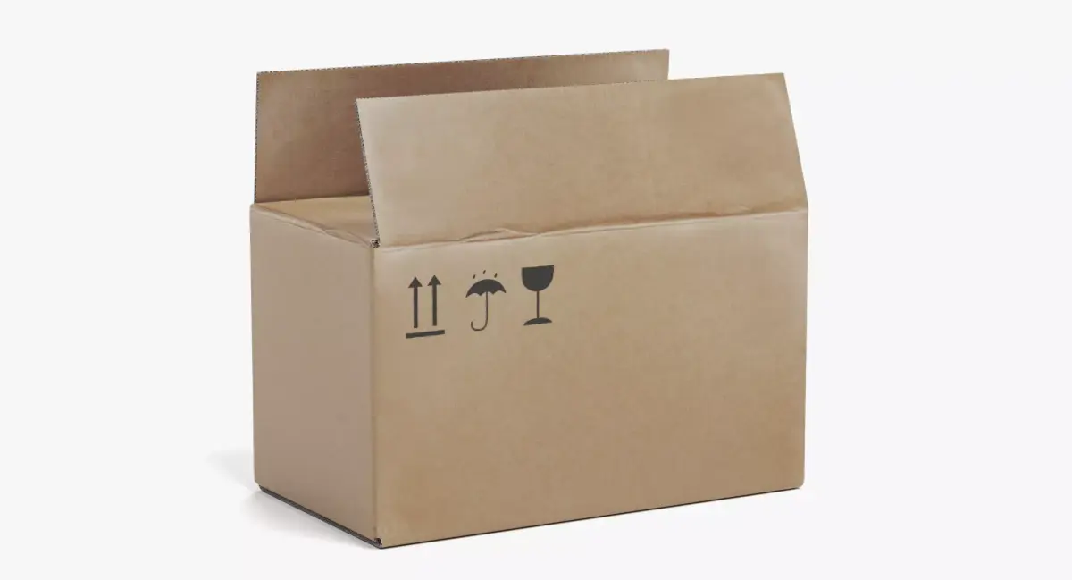 Cardboard Box V1 - Parcel Package with Symbols - Rigged 3D model