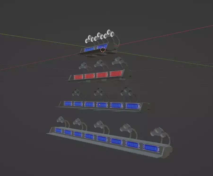 Police or recreational lightbars Low-poly 3D model