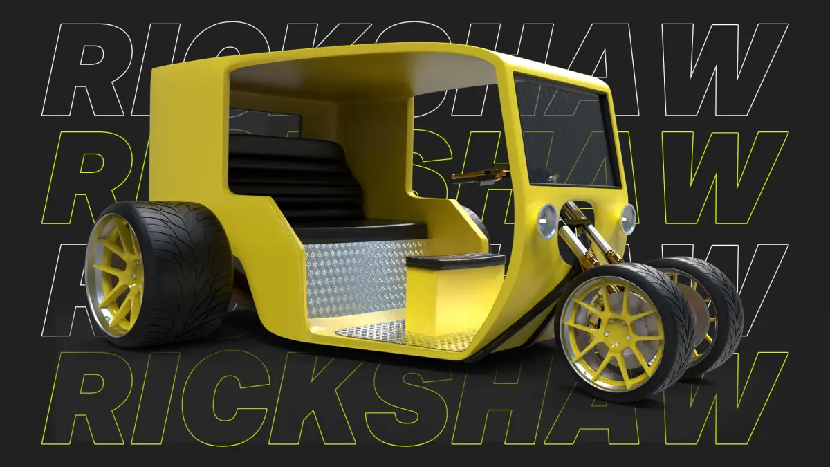 Hot Rod Rickshaw Low-poly 3D model