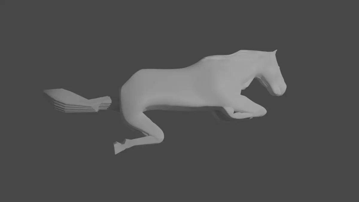 High-poly horse jumping in air Free 3D model