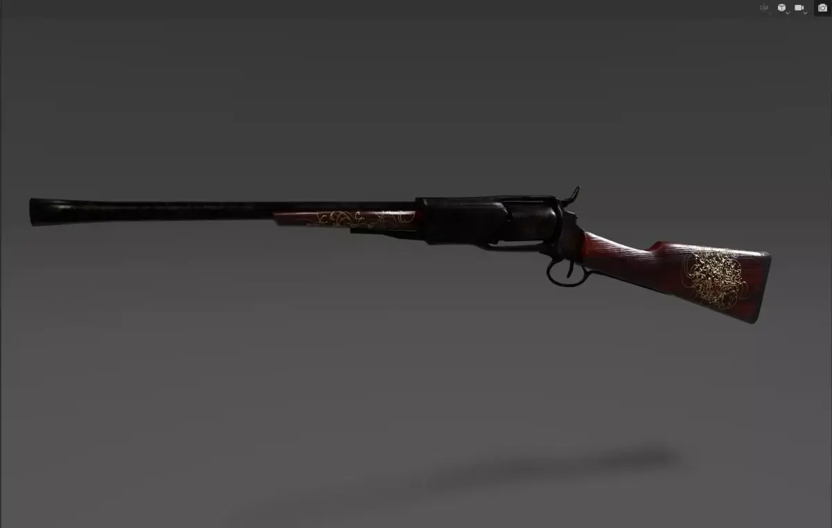 1855 Colt Revolver Shotgun Low-poly 3D model