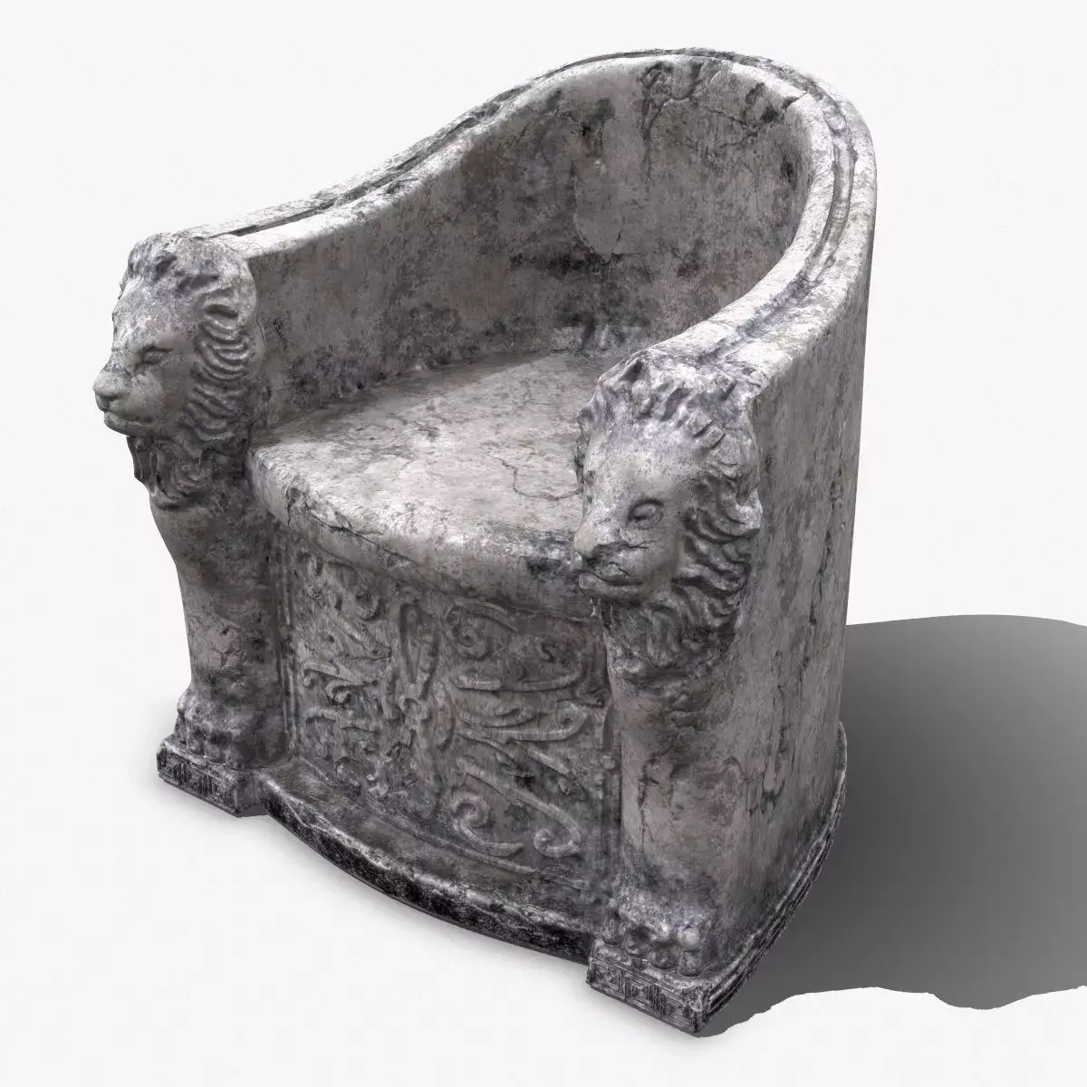 3D Roman Stone Chair High Poly 3D model