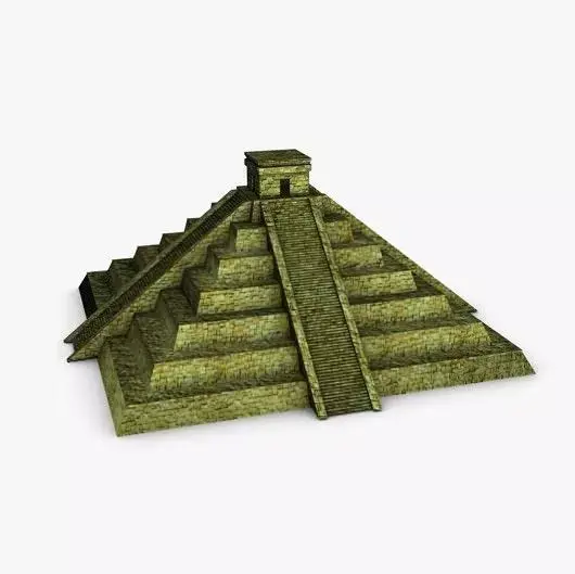 Ancient tikal aztec pyramid Low-poly 3D model