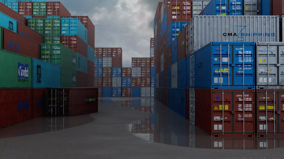 Shipping Containers - Combo Low-poly 3D model