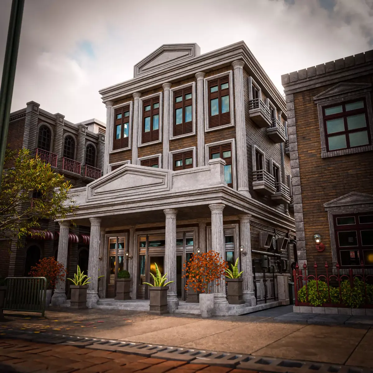 URBAN BUILDING OLD HORROR 7 Low-poly 3D model