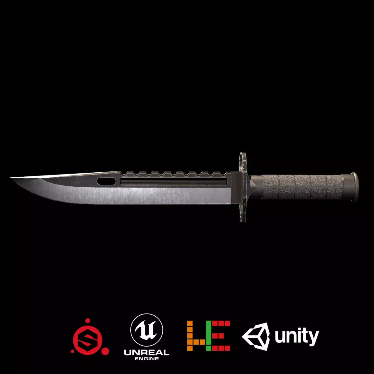 HIE Game Ready Dagger D171225 Free low-poly 3D model