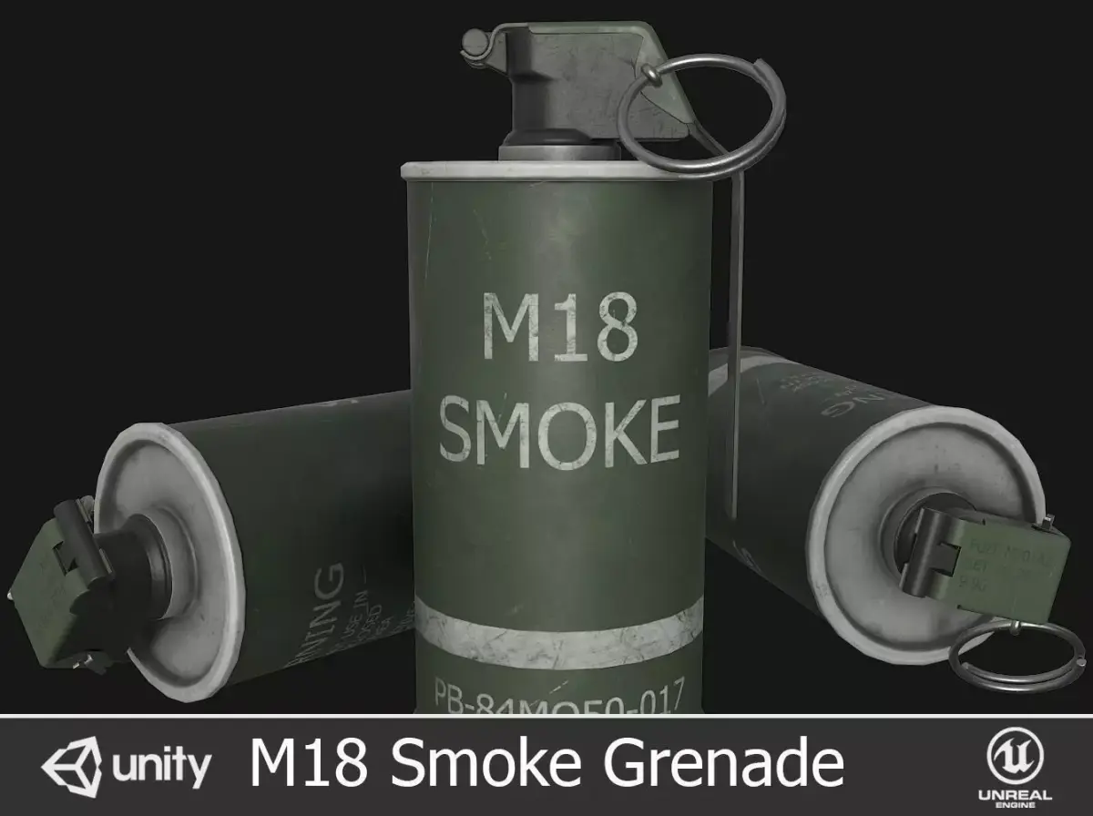 M18 Smoke Grenade Free low-poly 3D model