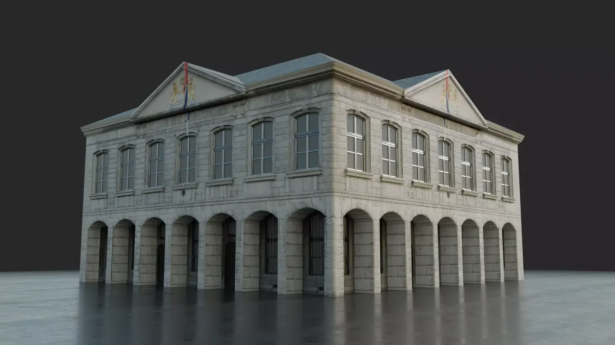 Urban Building Low-poly 3D model