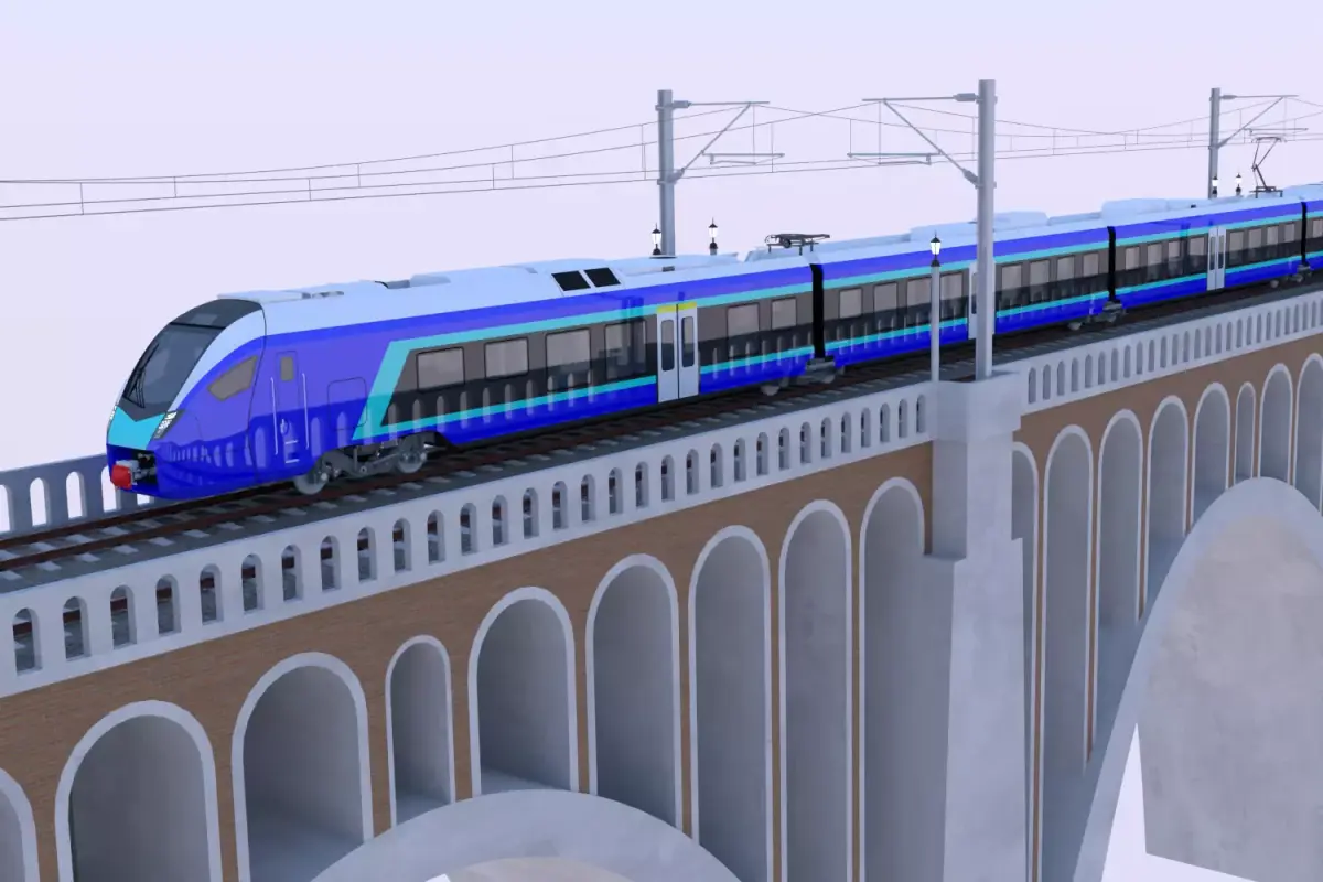Viaduct with Stadler Flirt 3D model