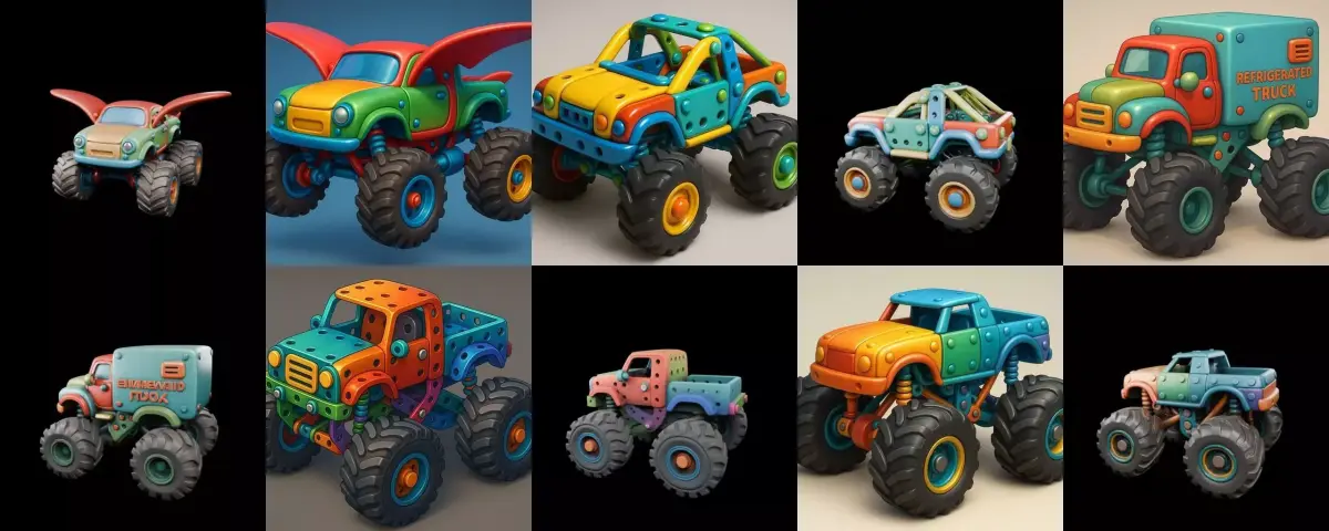 Monster Truck bundle 2 pack 100 glb 3D model