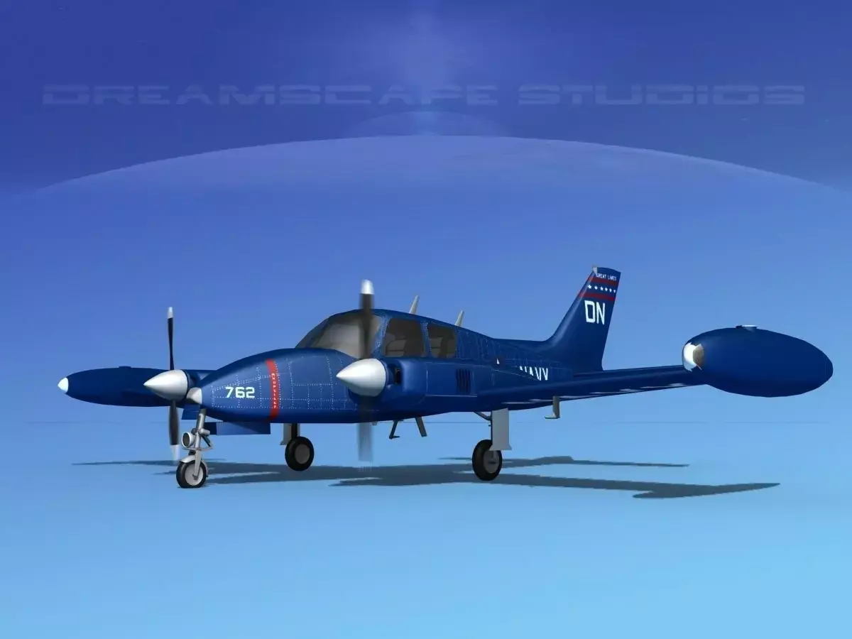 Cessna U-3B Blue Canoe V12 3D model