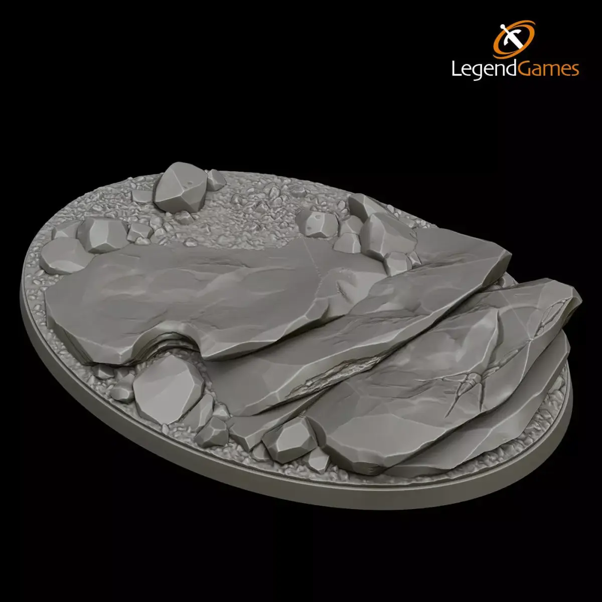 LegendGames Stone Figure Bases x2 3D print model