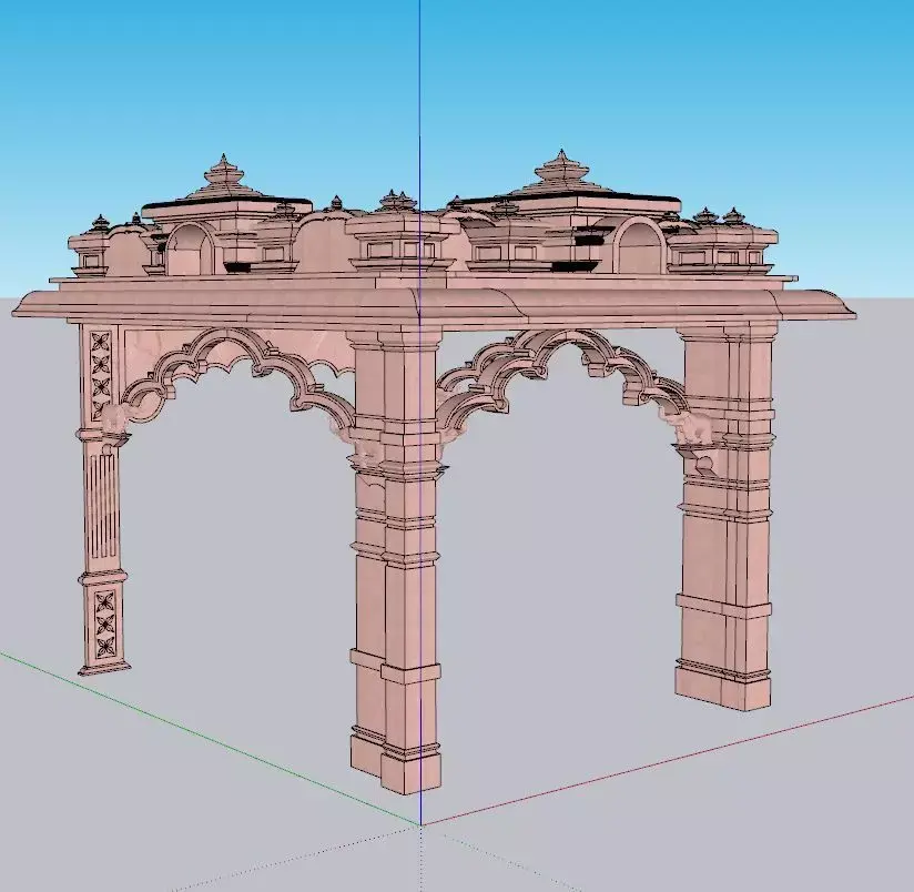 indian jodhpuri stone chatri  Low-poly 3D model purchase