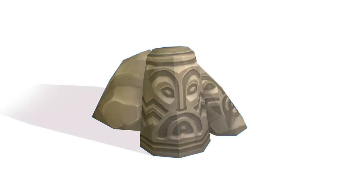 Handpaint Cartoon Stone Memorial Totem Symbol Low-poly 3D model order