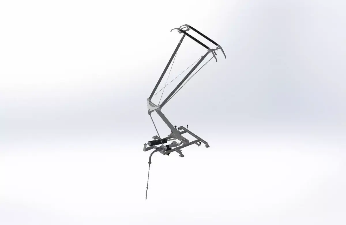 Pantograf metal arm with hook 3D model