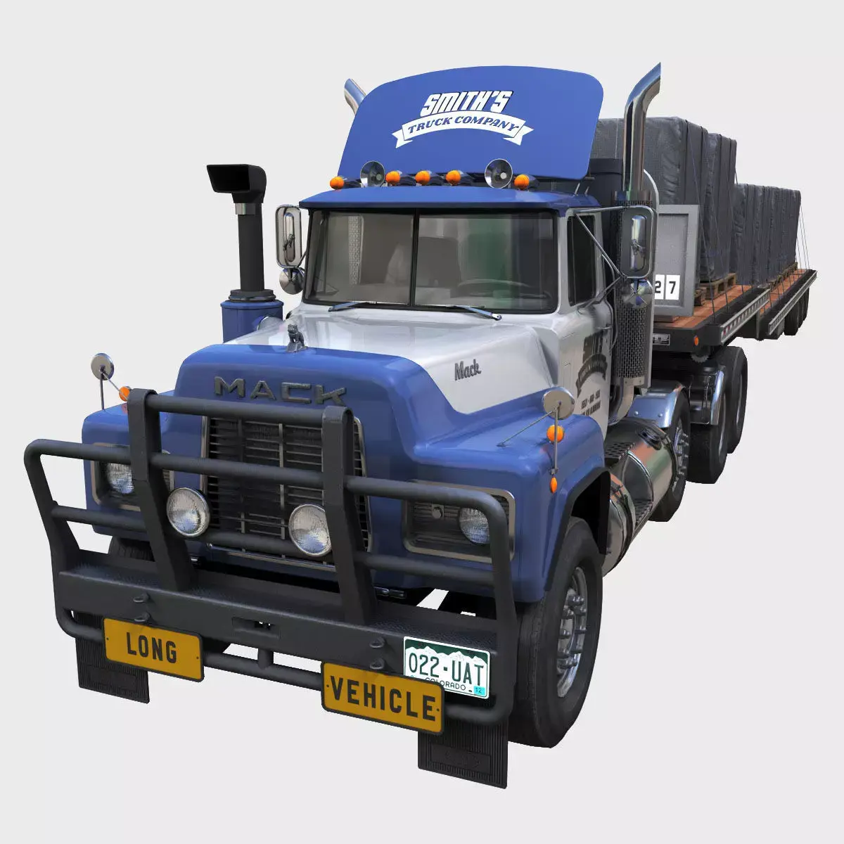 Vintage american dropdeck truck  Low-poly 3D model
