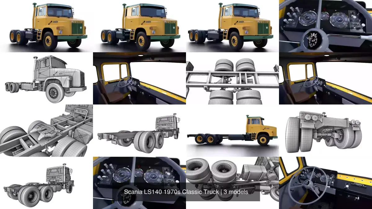Scania LS140 1970s Classic Truck 3D Model Pack
