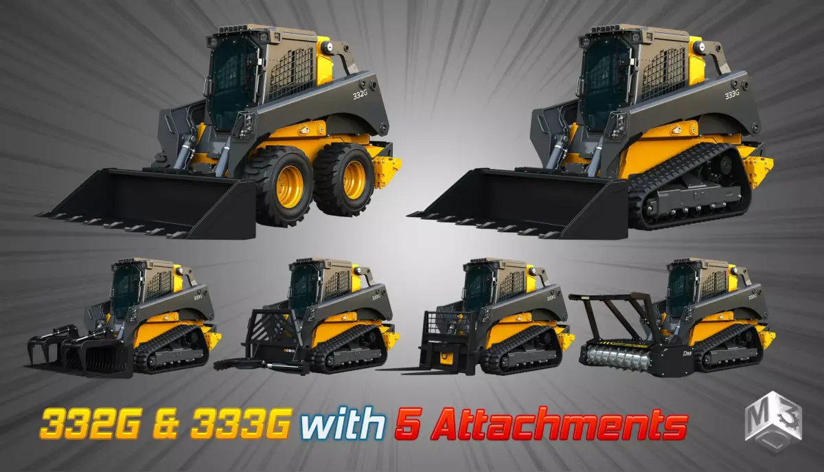 332G and 333G with 5 Attachments 3D Model Pack