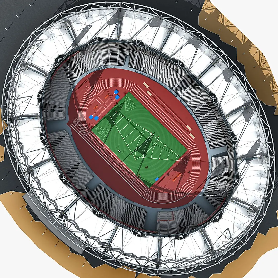 Olympic Stadium With Athletics Equipment 3D model