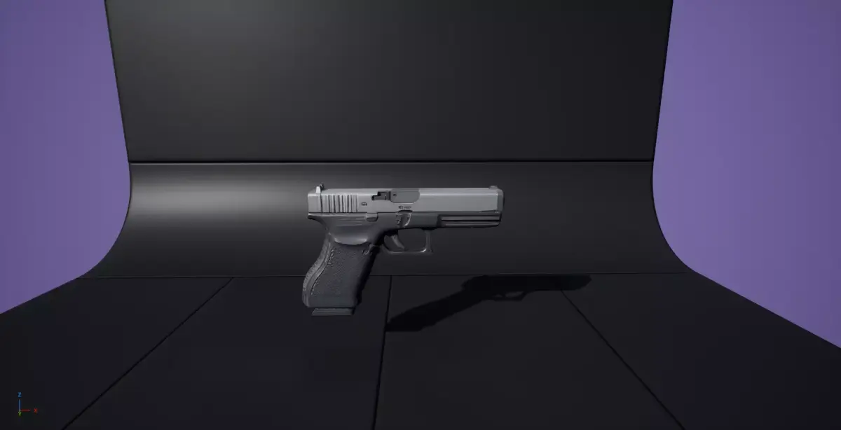 Glock-Style Semi-Automatic Pistol 3D model