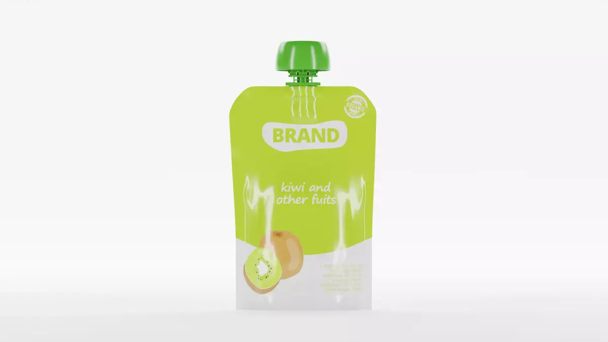 Baby food pouch ready for AR Close up shots Commercial rendering Low-poly 3D model
