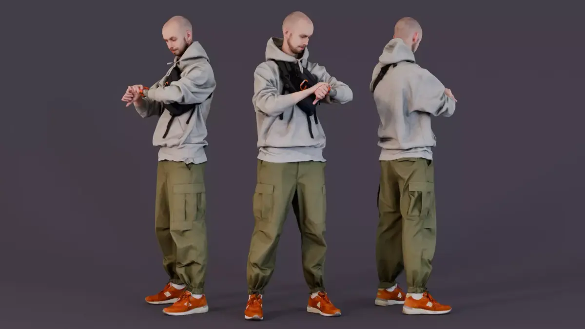 Time Keeper - Urban Man Adjusting Watch 3D model