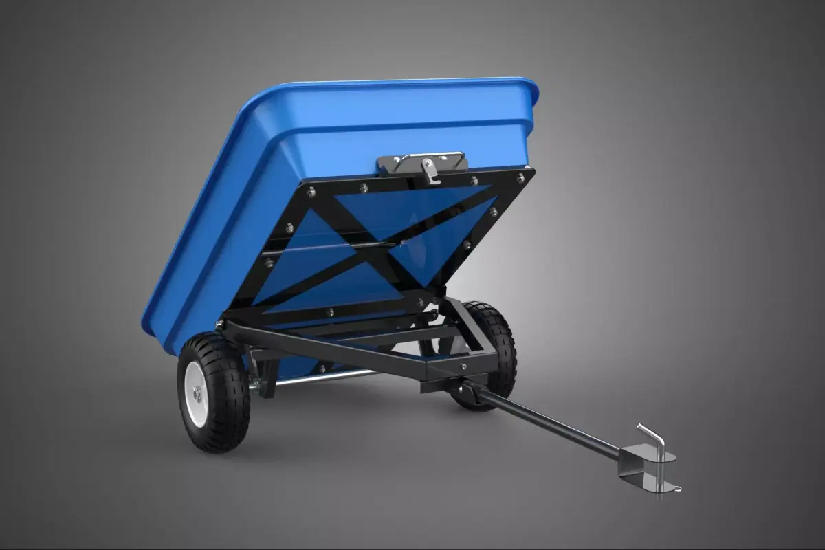TIPPING TILT POLY DECK TOW DUMP TRAILER CARGO CART WAGON GARDEN 3D model